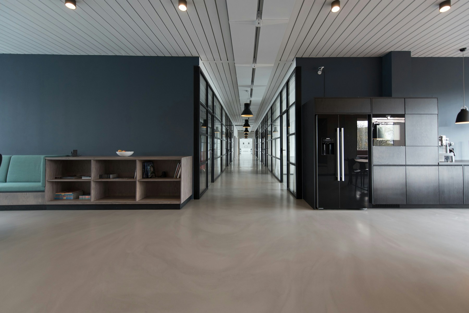 Bright modern office workspace overlooking the city