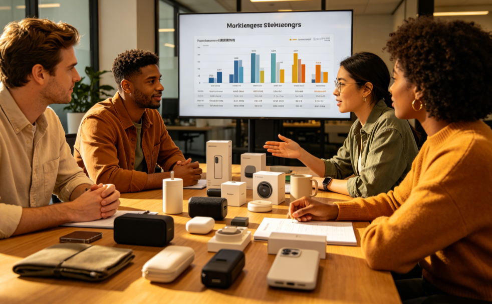 Team collaborating in modern office